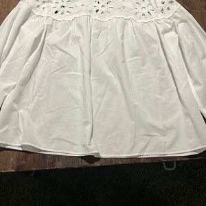 Elegant White Eyelet Skirt